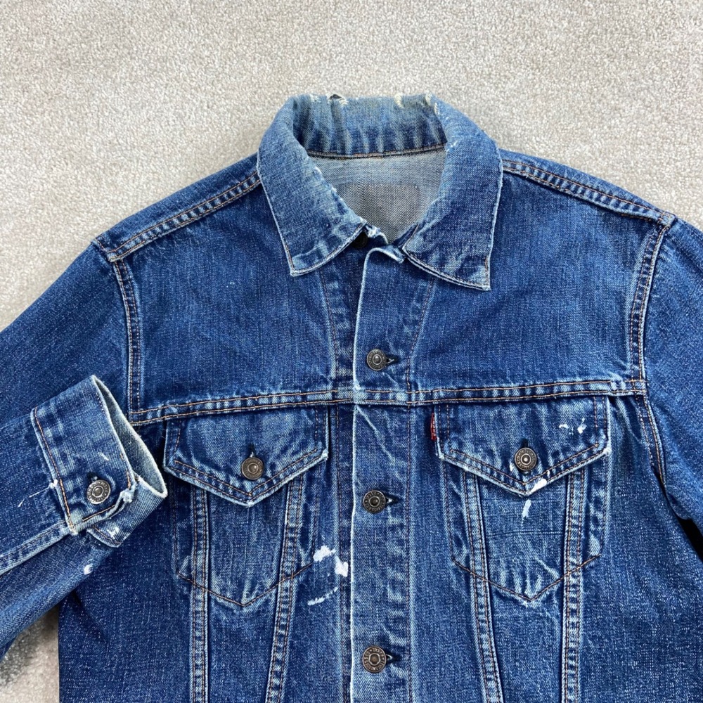 Vintage Big E Levi's Denim Trucker Jacket Mens 40 Small Blue Type III 525